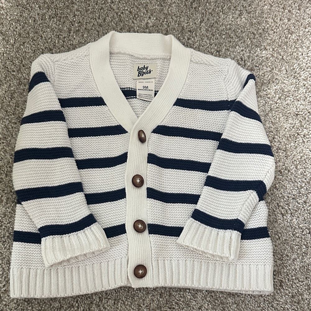OshKosh B'gosh Navy and Cream Striped Sweater